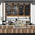 Modern Workbench Cafe Workbench 3d model