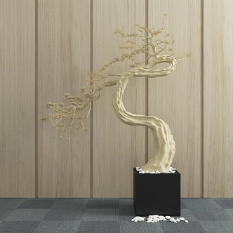 modern bonsai green plant potted plant 3d model