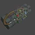 Weapon Bomb With Electronic Circuit Board Digital Timer Yellow Coiled Hose And Metal Straps