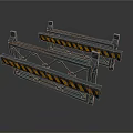 Metal Traffic Barriers With Yellow And Black Stripes For Safety Control