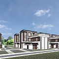 Modern Townhouse Exterior Design With Multiple Floors Balconies And Greenery