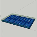 Indoor Basketball Court With Multiple Hoops Blue Flooring And Fenced Surroundings