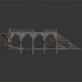 Ancient Traditional Stone Bridge Structure With Arch Design Stone Steps And Railing 3d model