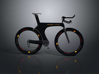 Modern LEVEL RACE Bicycle With Black Frame Yellow Wheel Accents And Aerodynamic Design 3d model