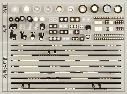 Modern downlight spotlight combination 3d model