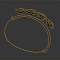 Elegant Golden Tiara with Four Rose Ornaments for Fine Jewelry Collection
