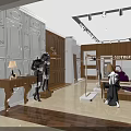 Stylish Clothing Store Interior With Mannequins Display Racks Soft Lighting And Wooden Decor