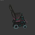 Medical Device Electric Wheelchair With Black Seat Purple Frame And Blue Accents