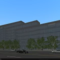 Aerial Planning of Modern Commercial Building With Roads Trees and Vehicles