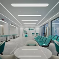 Modern Service Hall Interior Design With Glass Doors Reception Desks And Comfortable Seats