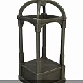 Ancient Bronze Lantern With Intricate Carvings Arched Top And Pillar Structure