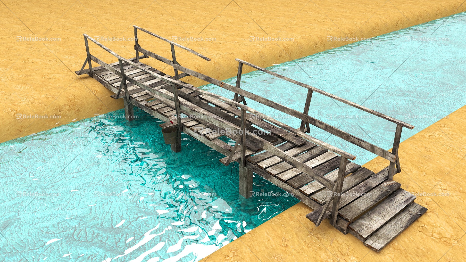 bridge wooden bridge broken bridge broken bridge broken bridge damaged bridge rotten bridge 3d model