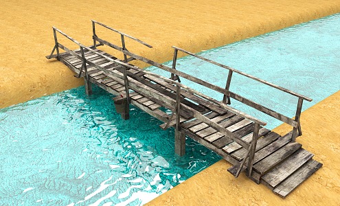 bridge wooden bridge broken bridge broken bridge broken bridge damaged bridge rotten bridge 3d model