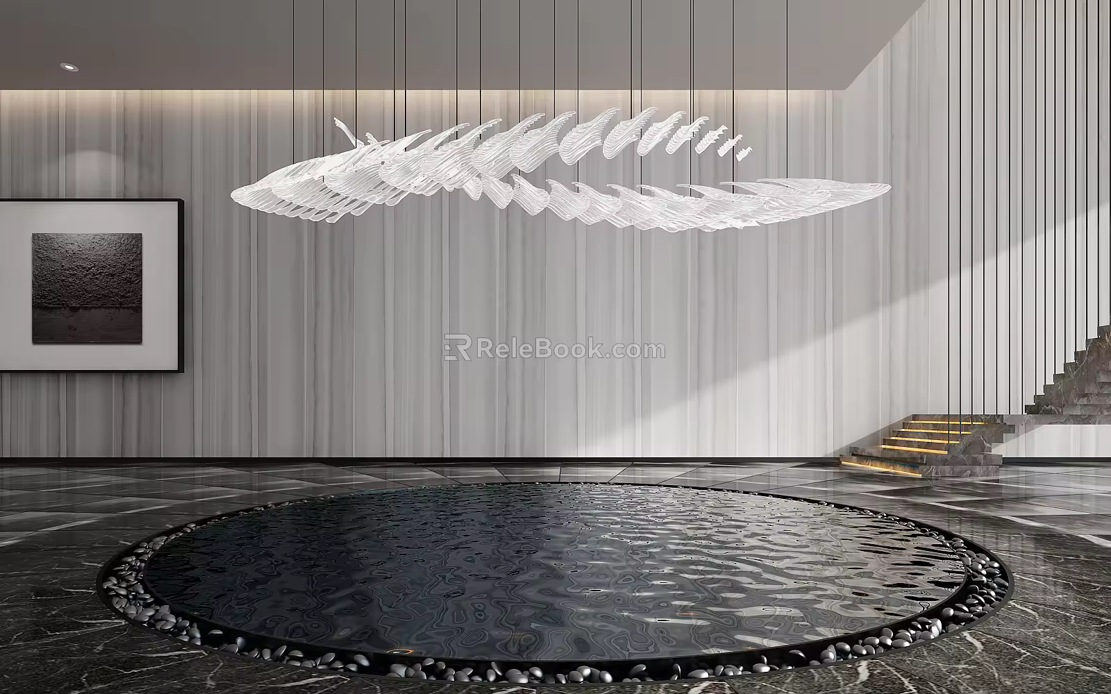 Modern crystal chandelier 3d model