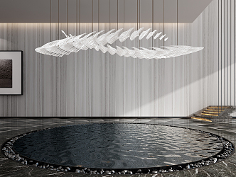 Modern crystal chandelier 3d model