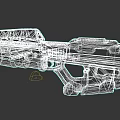 Futuristic Sci Fi Weapon With Tactical Scope Green Lights And Metallic Design