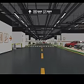 Modern Parking Garage Interior With Clear Signs Lighting Floor Markings And Parked Cars