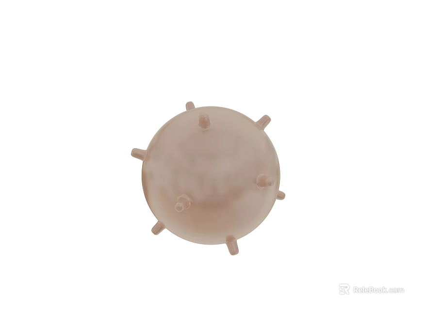 Light Beige Round Spherical Object With Multiple Small Protrusions On Surface 3d model
