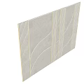 Modern Luxury Accent Wall With Curved Lines Vertical Stripes And Gold Accents