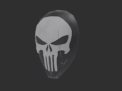Game Movie Character Skull Mask With White Skeleton Design And Black Background 3d model