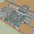 High-speed railway station 3d model