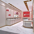 Elegant Jewelry Store Interior With Glass Display Cases Marble Floor And Decorative Counters