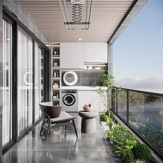 Modern Balcony 3d model