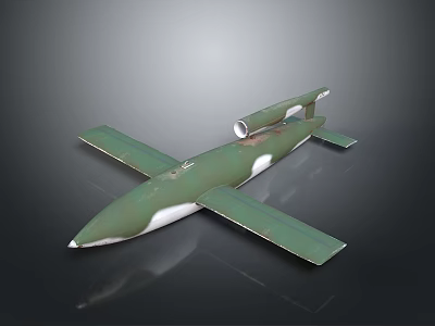 Green And White Model Aircraft With Glossy Surface And Wing Structure 3d model