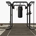 Heavy Duty Multi functional Sports Training Rack With Barbell And Kettlebell On Gym Floor Mat