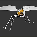 Mechanical Insect Character With Silver Wings And Yellow Gear Eyes