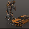 Smart Machine Yellow Robot Car Transforming Dual Form Modern Design
