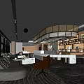 Modern Reception Area Sales Office Sales Center Negotiation Area Rest Area Water Bar Area Front Desk Club Center 3d model