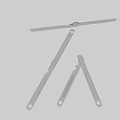 Two Silver Metal Folding Tools With Red Background And Sharp Blades