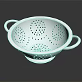 Stainless Steel Kitchen Strainer With Double Handles And Perforated Design For Cooking