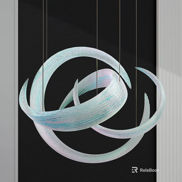 Modern Crystal Chandelier With Spiral Ring Design And Gradient Color For Interior Decor 3d model 