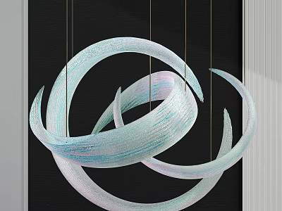 Modern Crystal Chandelier With Spiral Ring Design And Gradient Color For Interior Decor 3d model