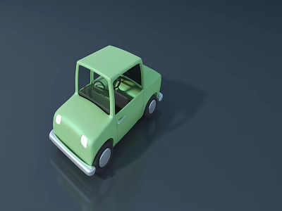 Green Electric Toy Car With Cute Design And White Headlights For Kids 3d model Green Electric Toy Car With Cute Design And White Headlights For Kids 3d model