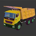 Yellow TATA Heavy Duty Dump Truck with Open Bed and Shiny Surface