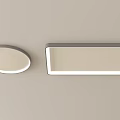 Modern Minimalist Ceiling Lights Oval And Rectangular Mounted On Beige Ceiling With White LED Strips 3d model