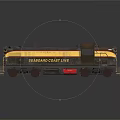 Vintage Railroad Court Line Model Train Locomotive with Black Yellow and Red Details