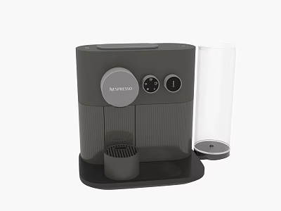 Novisense Gray Coffee Machine With Control Panel And Transparent Water Tank As Modern Kitchen Appliance 3d model