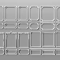 Various Decorative Gypsum Moldings With Rectangular And Oval Frame Designs 3d model