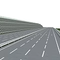 Modern Road Infrastructure Featuring Multi Lane Highway White Dashed Markings And Metal Guardrails