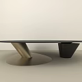 Modern Black Coffee Table With Gold Metal Base And Minimalist Design