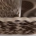 Wavy Layered Ceiling Design for Modern Interior with Natural Textured Patterns