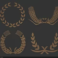 Elegant White Wall Decor With Laurel Wreath Wheat And Leaf Patterns