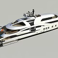 Luxury Modern Yacht Exterior Design With White Hull Upper Deck And Open Lounge