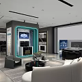 Modern Specialty Store Interior Layout With Display Areas Sofa And Cabinets 3d model