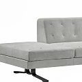 Light Gray Tufted Sectional Sofa With Modular Design For Living Room 3d model
