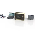 Assorted Electronic Devices with Laptop Vintage TV and Power Equipment